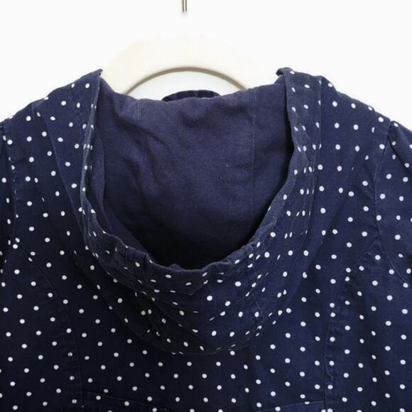 GYMBOREE Girls Polka Dot Zip Front Hooded Blue and White Cotton Jacket Size 2T - Picture 7 of 10
